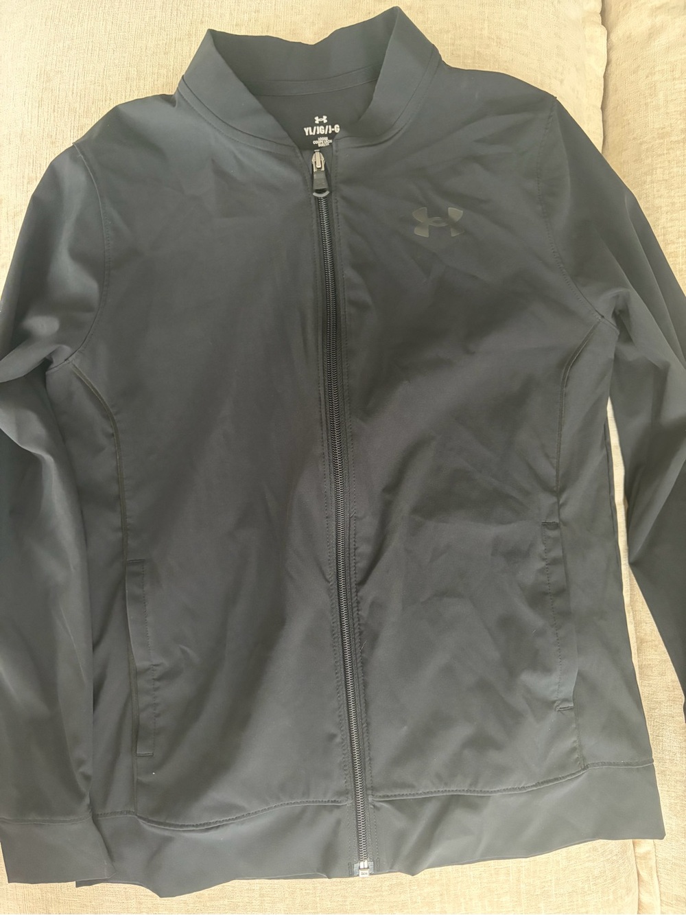 Under Armour Black Windbreaker Jacket - Youth Large